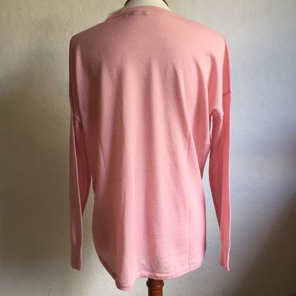 Madewell Pink High Low Lightweight Boxy Sweater - Picture 5 of 7